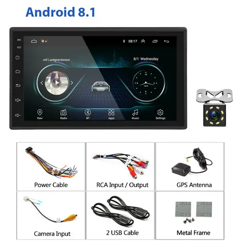 Camecho 2din " Android 8,1 Автомобильный мультимедийный плеер gps WiFi стерео для Volkswagen Nissan Toyota hyundai Polo 2 Din Авторадио - Цвет: With 8 IR Camera