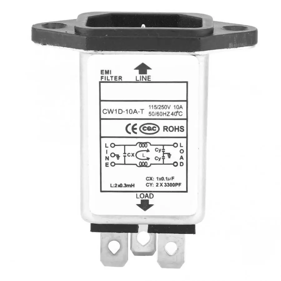 Высокое качество фильтр IEC-320 C14 Разъем электронные компоненты 10A CW1D-10A-T шума |