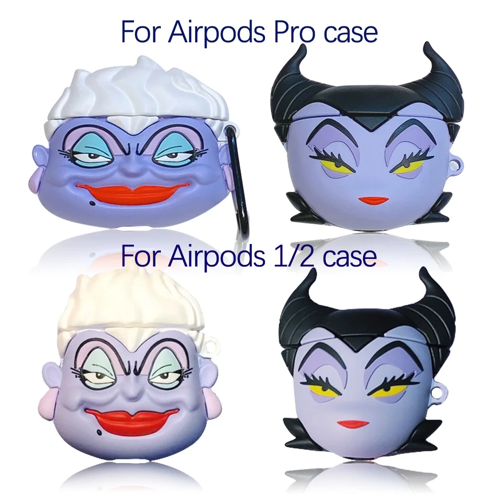 

3D Cartoon Maleficent Ursula Earphone Case For Airpods 1 2 Pro Cover Headphones Accessories Cover For Apple Air Pods Pro 1 2