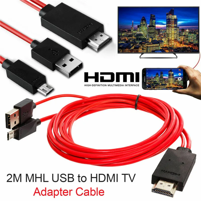 Хит продаж 2019 MHL Micro USB в HDMI 1080P ТВ кабель адаптер для телефонов LG Android Samsung 11PIN|Кабели