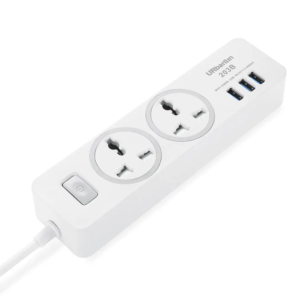 USB силовая полоса Smart plug quick charge USB универсальный адаптер для розетки мульти Вилочная силовая полоса, 2 usb порта для зарядки и 1 розетка