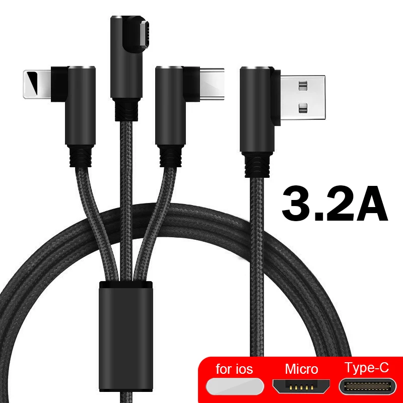 S14 3 в 1 быстрая зарядка USB кабель Micro USB type C кабель для samsung huawei USB кабель для iPhone X XS USB кабель