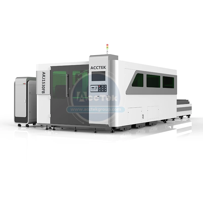 

Full enclosed structure laser cutter 1500x3000mm size cnc laser cutting machine sheet metal AKJ1530FB