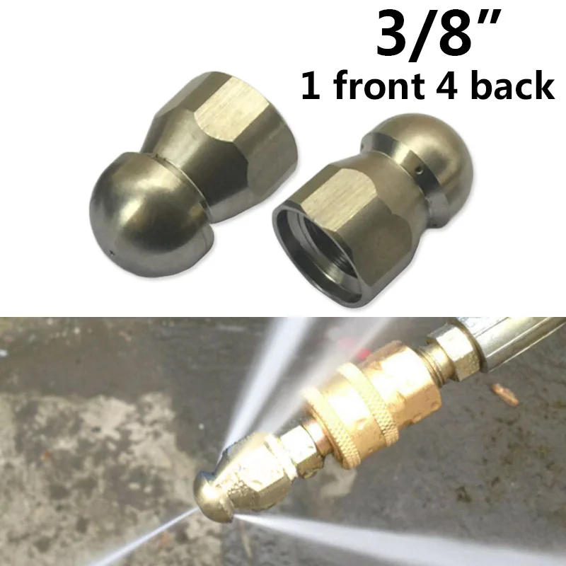 Drain Jet Pressure Nozzle Sewer Cleaning Pipe Rotary Repair Maintenance Spare part Tool Rear