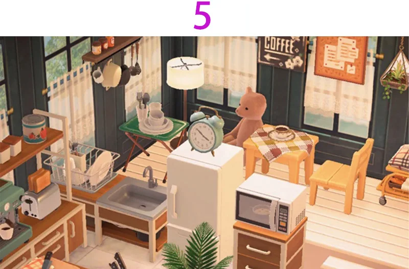 Conjunto de muebles de Animal Crossing, decoración de Navidad/casa de café, bricolaje, código Dodo/pin en línea, actualización