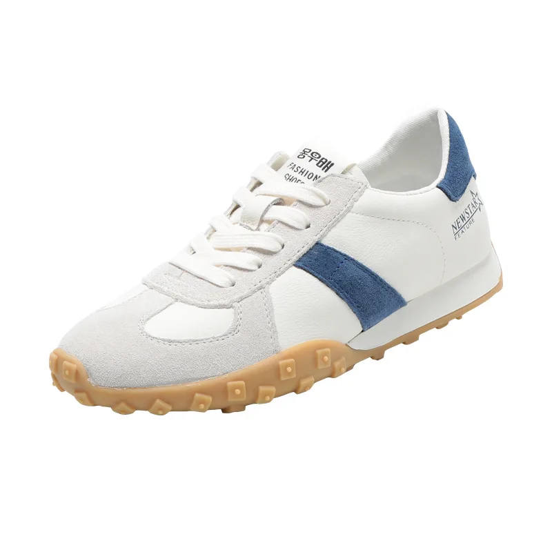 Spring/Autumn New Sneakers Women Soft Leather White Shoes Fashion Lace-Up Flats Shoes Woman Designer Sneakers High Quality