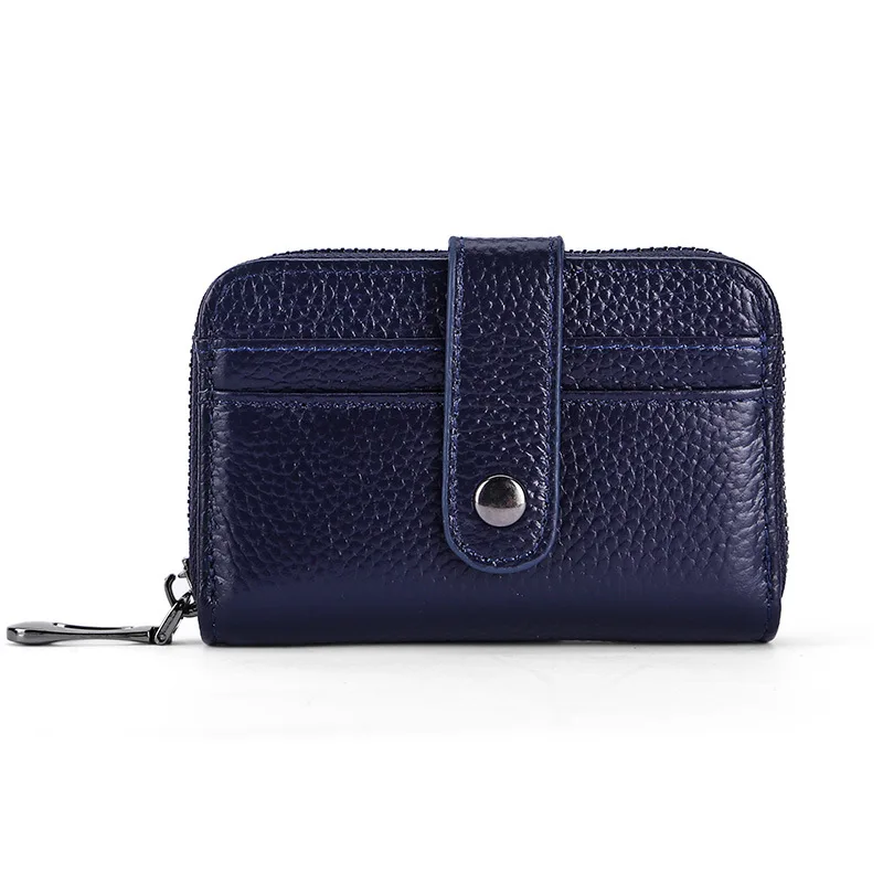 New Unisex Credit Card Holder Leather Women Men Small Mini Hasp Clutch ID Credit Card Business Coin Money Holder Bag - Цвет: Blue