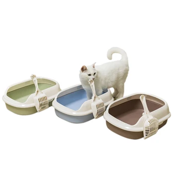 

Cat Toilet 2or3 Layers Pine Bedpans Semi-Closed Anti-splashing Pet Litter Box S/M/L Size Cat Potty