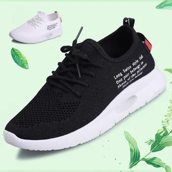 

Women Sneakers Fashion Breathable Sports Shoes Women Flats Platform Running Shoes Women Lace up Casual Shoes Ladies White Black