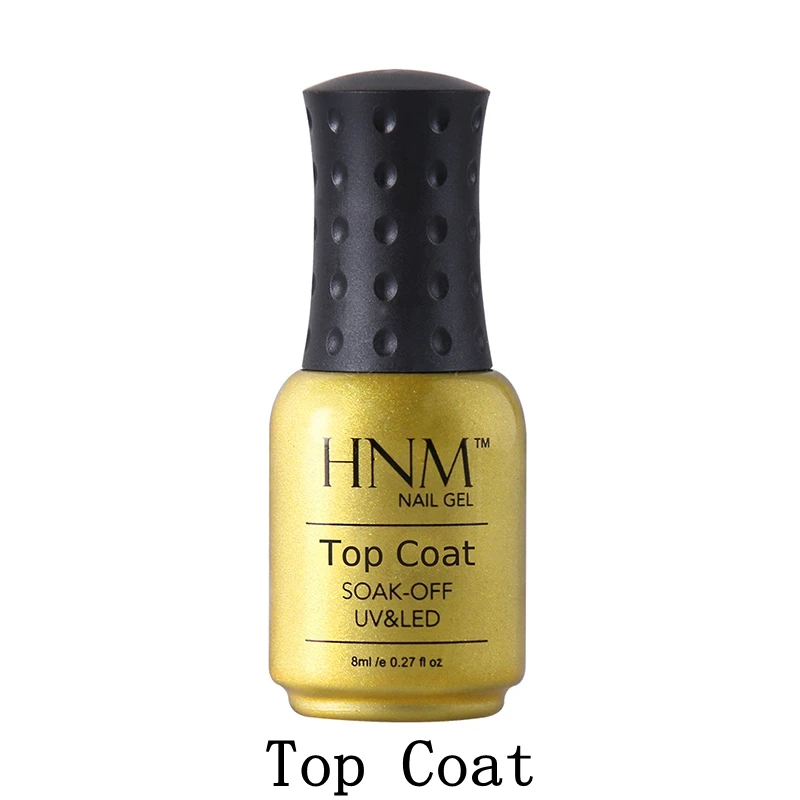 HNM 8 мл Блестящий неоновый и Платиновый блеск 38 цветов гель лак для ногтей Блестящий лаковый полуперманентный лак для маникюра Базовый Топ - Цвет: top coat