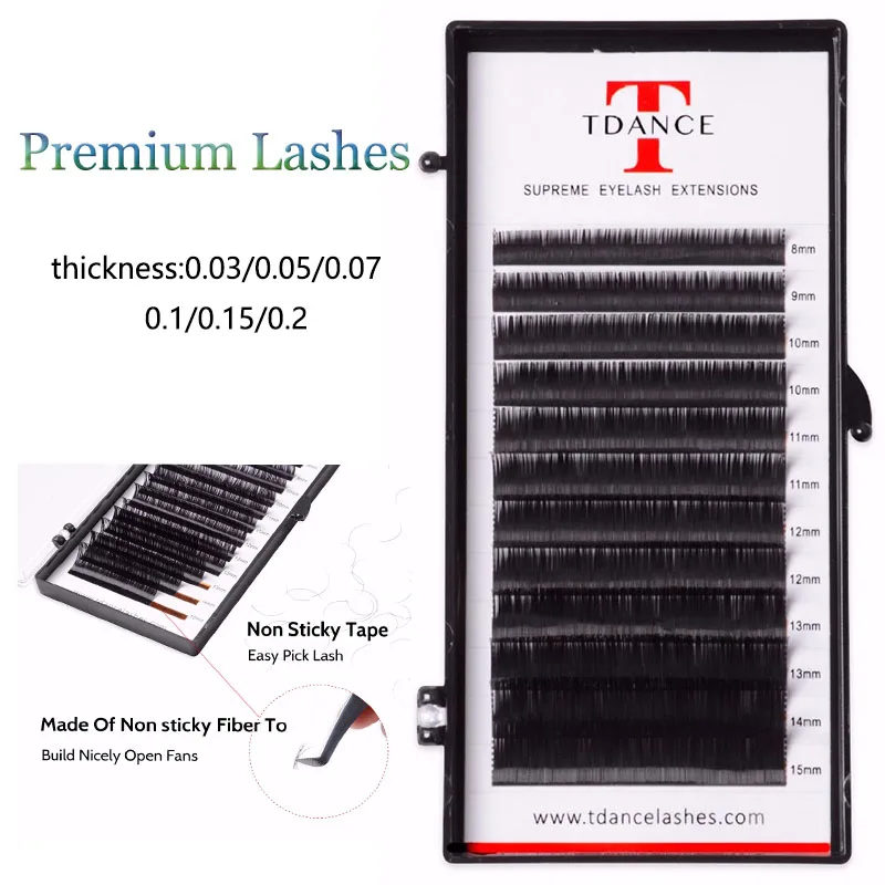 Tdance Премиум ресницы накладные из норки русский объем Черные Накладные