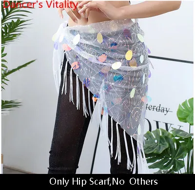 Only Long Hip Scarf Восточный танец 2 типа хип шарф сексуальный танец живота блесток кисточкой Юбка индийский конкурс танцев тренировочная одежда - Цвет: Only Long Hip Scarf