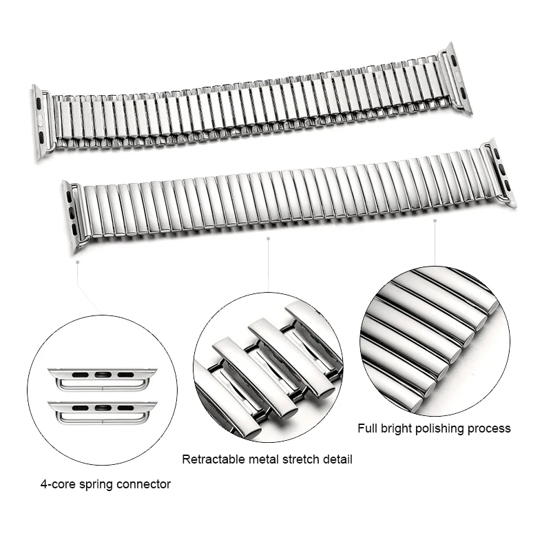 Elastic band For Apple Watch 5/4 40mm 44mm Stainless Steel iwatch band 42mm 38mm correa apple watch Series 3 2 1 Bracelet strap Elastic band For Apple Watch 5/4 40mm 44mm Stainless Steel iwatch band 42mm 38mm correa apple watch Series 3 2 1 Bracelet strap