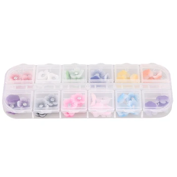 

1 Bag (60pcs)3D Mix Resin Rhinestone Glitter Flower Slice Nail Art Tips/Decals/Stickers DIY Decorations