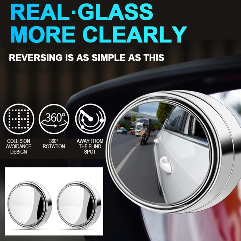 1 шт., 360 градусов, Автомобильное Зеркало для слепого пятна, круглое, выпуклое, высокое прозрачное, широкоугольное зеркало заднего вида для автомобиля, аксессуары для парковки