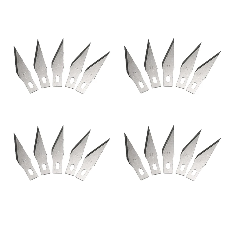 Only 20pcs Blades 5/15/20 шт. Нержавеющая сталь лезвия DIY скальпель резьба по дереву машины резьбы по дереву рукоделие хобби Ножи для пленки для мобильных телефонов инструмент резак - Цвет: Only 20pcs Blades