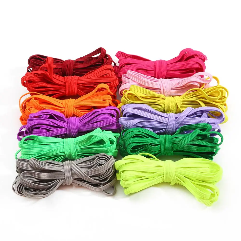 5M6mmColorfulFlatElasticBandLooseRopeRubberBandLineSpandex