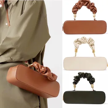 

2020 New Online Celebrity with Lace Fold Handbag Single Shoulder Oblique Span Bag Leather Woman Bag