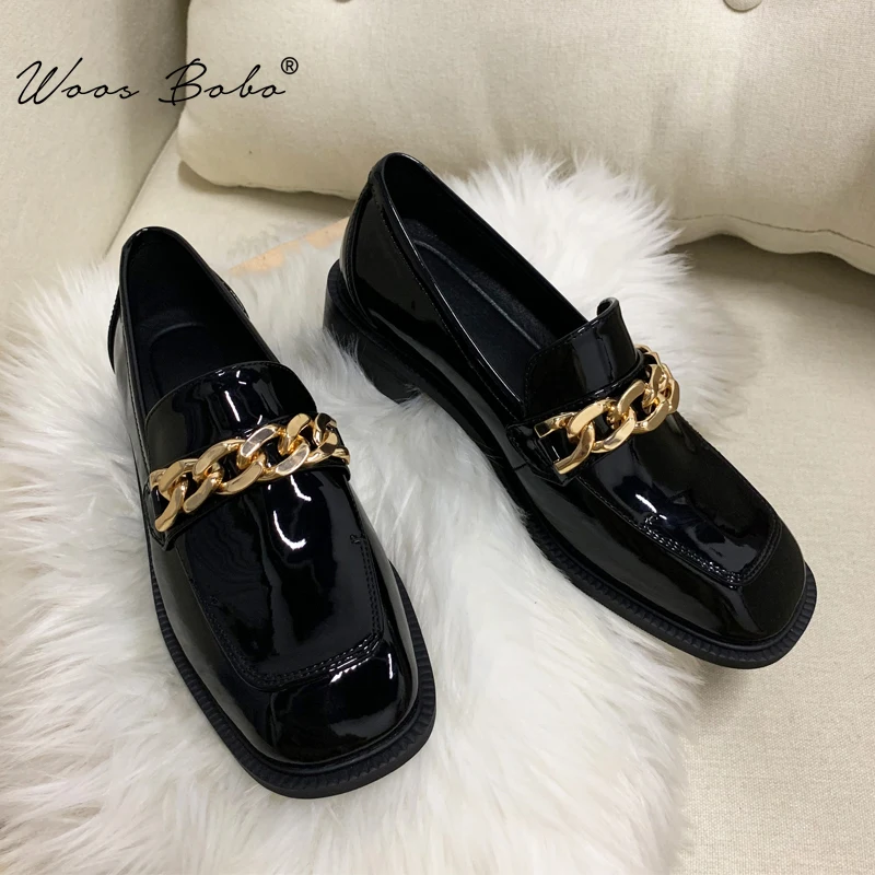 loafers with gold chain