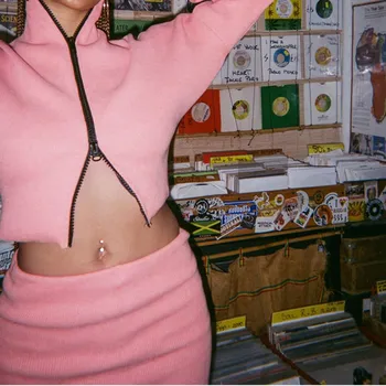 

Knitted Zippers Long Sleeve Women's 2 Piece Sets Turn-down Collar Solid Tops Female Suits New Elastic Waist Mini Skirt Lady Suit