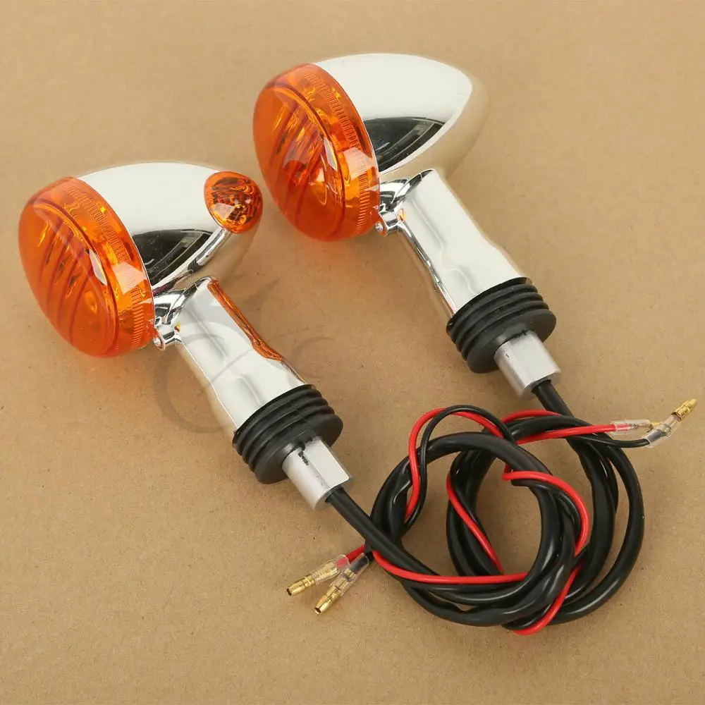 

Motorcycle Front Clear/Orange Chrome Amber Bullet Turn Signals For SUZUKI Boulevard M109R VRZ1800 06-13 12 11 10 09 08 07