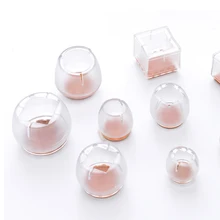 20 шт./компл. фурнитура для стола стула ноги пол навершие для ножек крышка Силиконовые серьги Настольный против скольжения Защита ног прозрачный