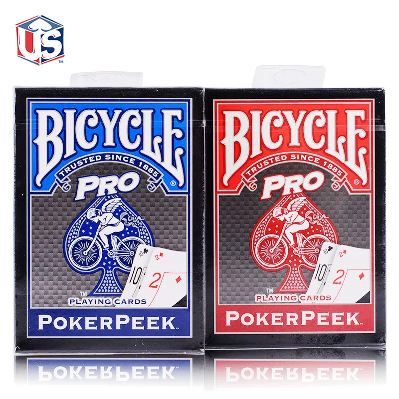 BICYCLE PRO POKER PEEK INDEX PLAYING CARDS DECK RED MAGIC TRICKS MADE IN USA NEW 