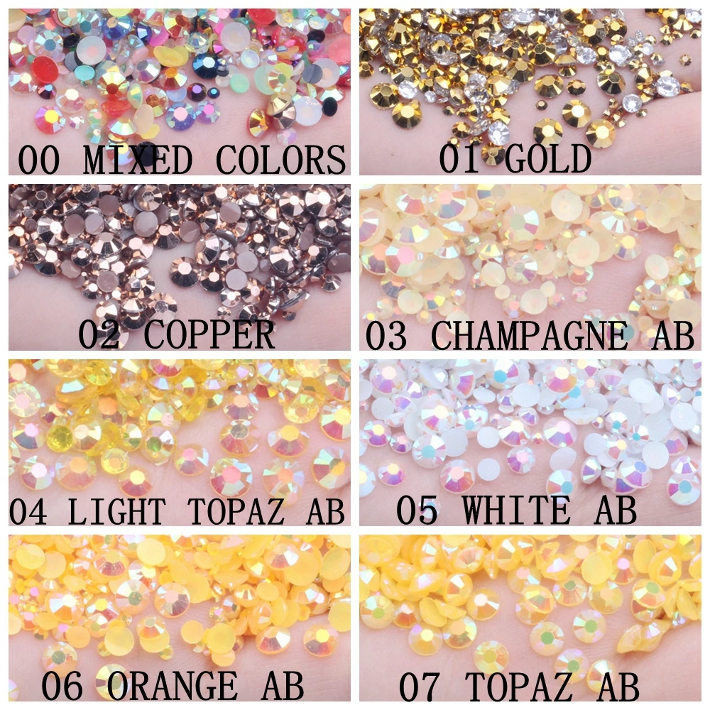 Resin Rhinestones 6mm 10000pcs Flatback Normal Colors Many Colors Choose  Round Glue On Diamonds Diy Nails Art Decorations - Rhinestones &  Decorations - AliExpress