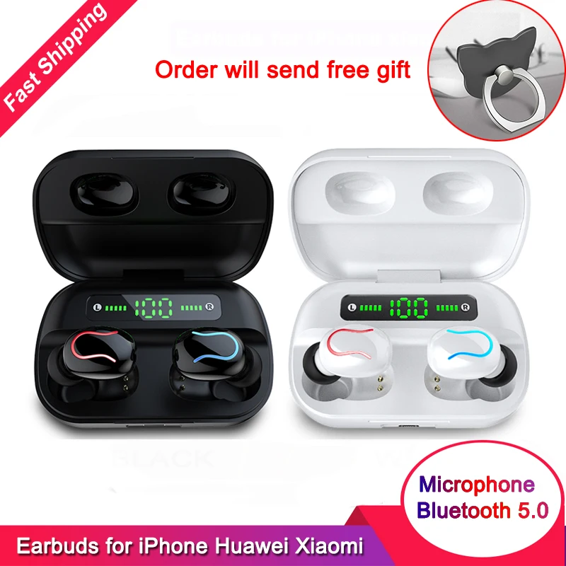 Comprar Auriculares Bluetooth 5,0 TWS Touch auriculares inalámbricos auténticos IPX7 auriculares impermeables 8D estéreo auriculares con cancelación de ruido para teléfono