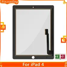 100% Протестировано для iPad 4 A1458 A1459 A1460 Внешний LCD сенсорный Экран дигитайзер запасная Передняя стеклянная панель