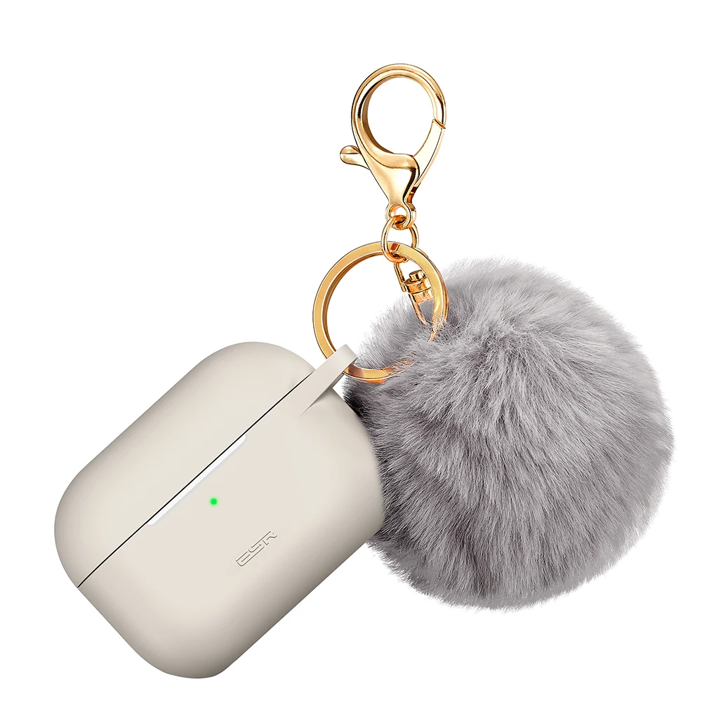 Защитный чехол ESR для AirPods Pro с брелком для ключей, противоударный чехол для AirPods 3, белый прозрачный чехол, черный, зеленый - Цвет: grey