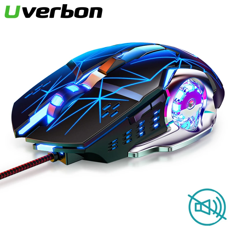 Silent Mouse RGB Color Breathing Gaming Mouse 3200DPI 6 Buttons Ergonomics Mouse USB Wired Mouse For PC Laptops Computer Mice microsoft wireless mouse 1000