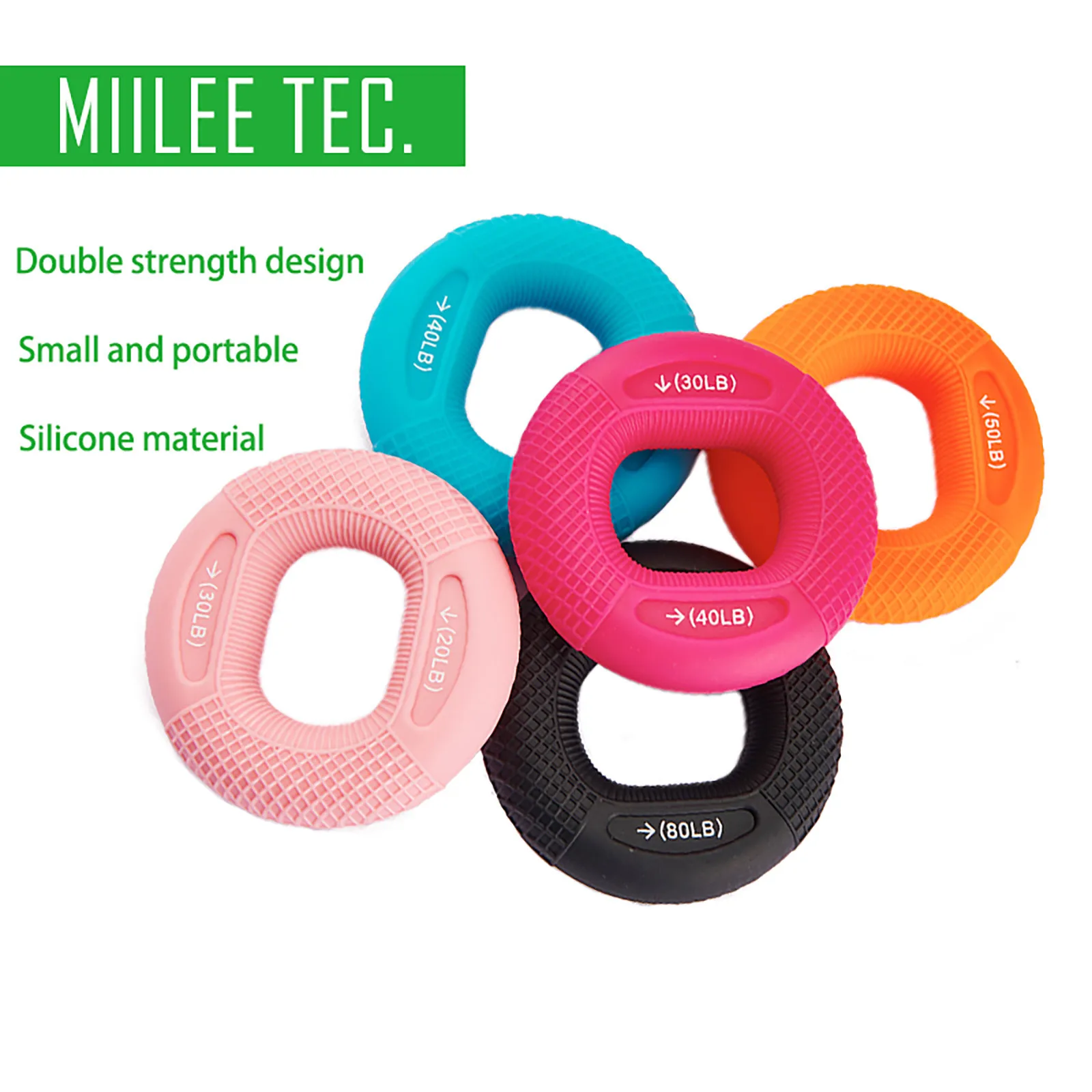 Agarre de mano ajustable de silicona, anillo de agarre de 20-80LB, entrenador de antebrazo para dedo, expansor carpiano, entrenamiento muscular, ejercicio, deporte, Fitness