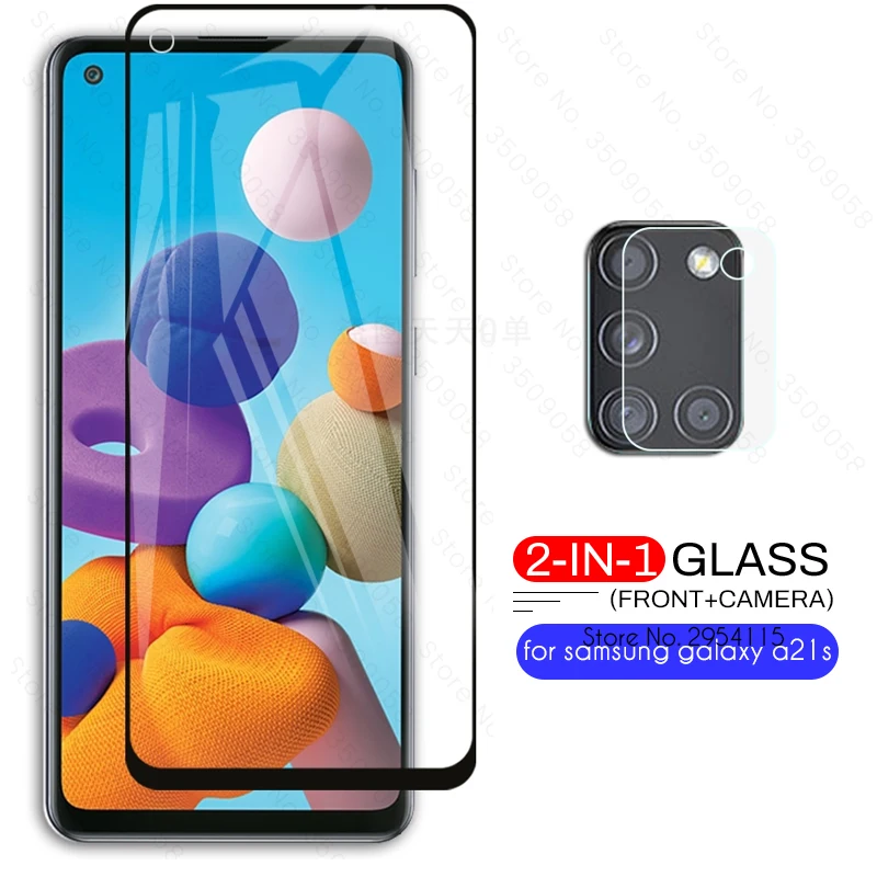 glass sansung a 21c a21c glasses camera protector for samsung galaxy a21s a 21s 2020 sm-a217f/ds protective film 6.5'' afbeelding