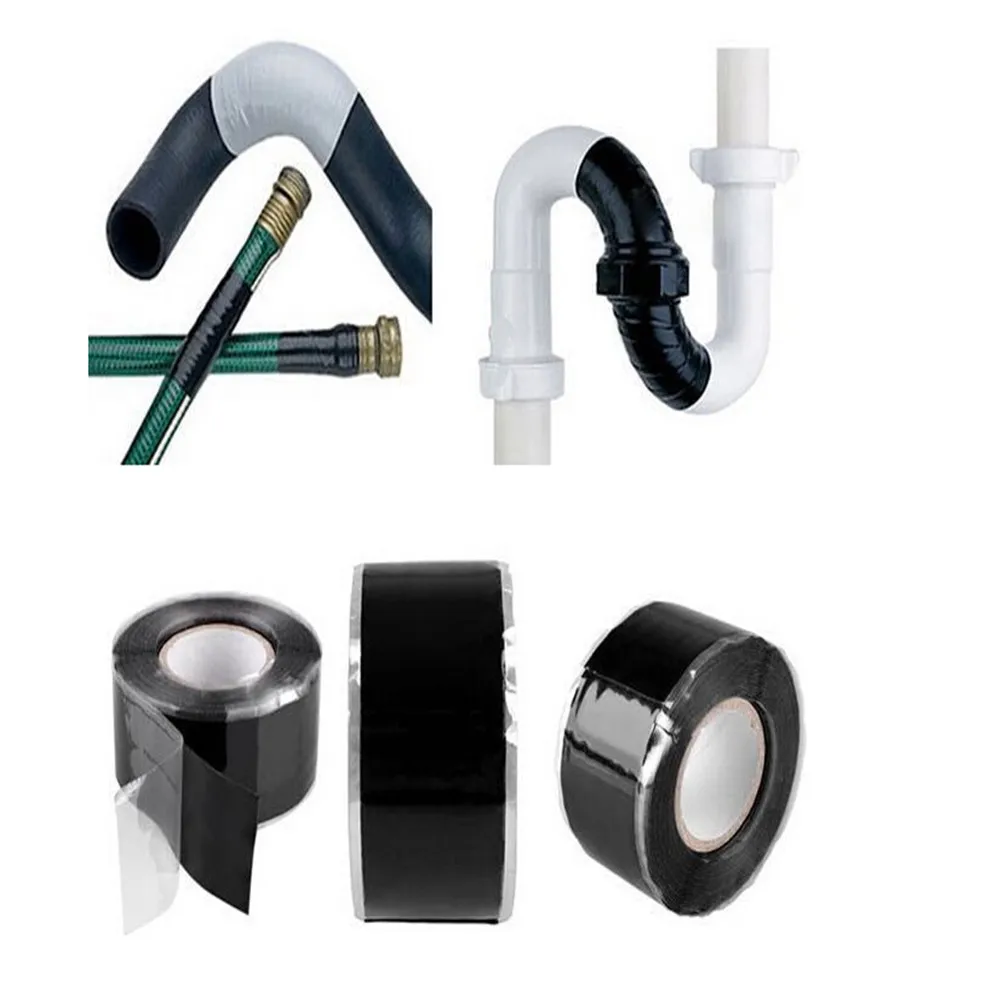 Black Waterproof Silicone Performance Repair Tape Bonding Rescue Self Fusing Wire Hose Sell Hotting 3 Meters | Обустройство дома