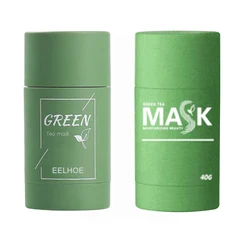 Green Tea Mask Purifying Clay Oil Control Cleansing Eggplant Stick Face Mask Moisturizing Anti-acne Whitening Anti Wrinkle Skin