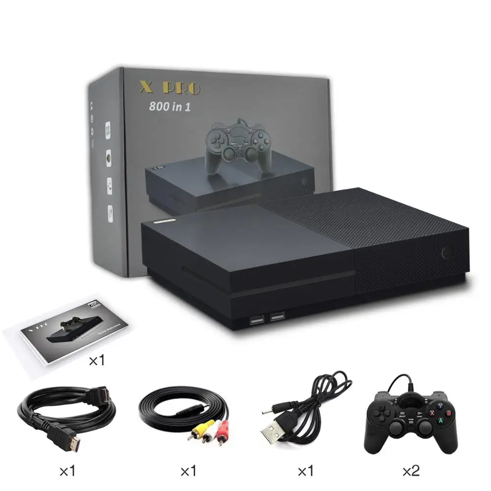 XPROANBERNIC игровая консоль 64Bit 4K TV HDMI выход 800 семейных игр 43 PS1 игра 2 геймпад X Pro Box