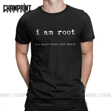 I Am Root T Shirts for Men Cotton Novelty T-Shirts Ubuntu Command Line Linux Unix Hacking Tees Short Sleeve Clothes Graphic