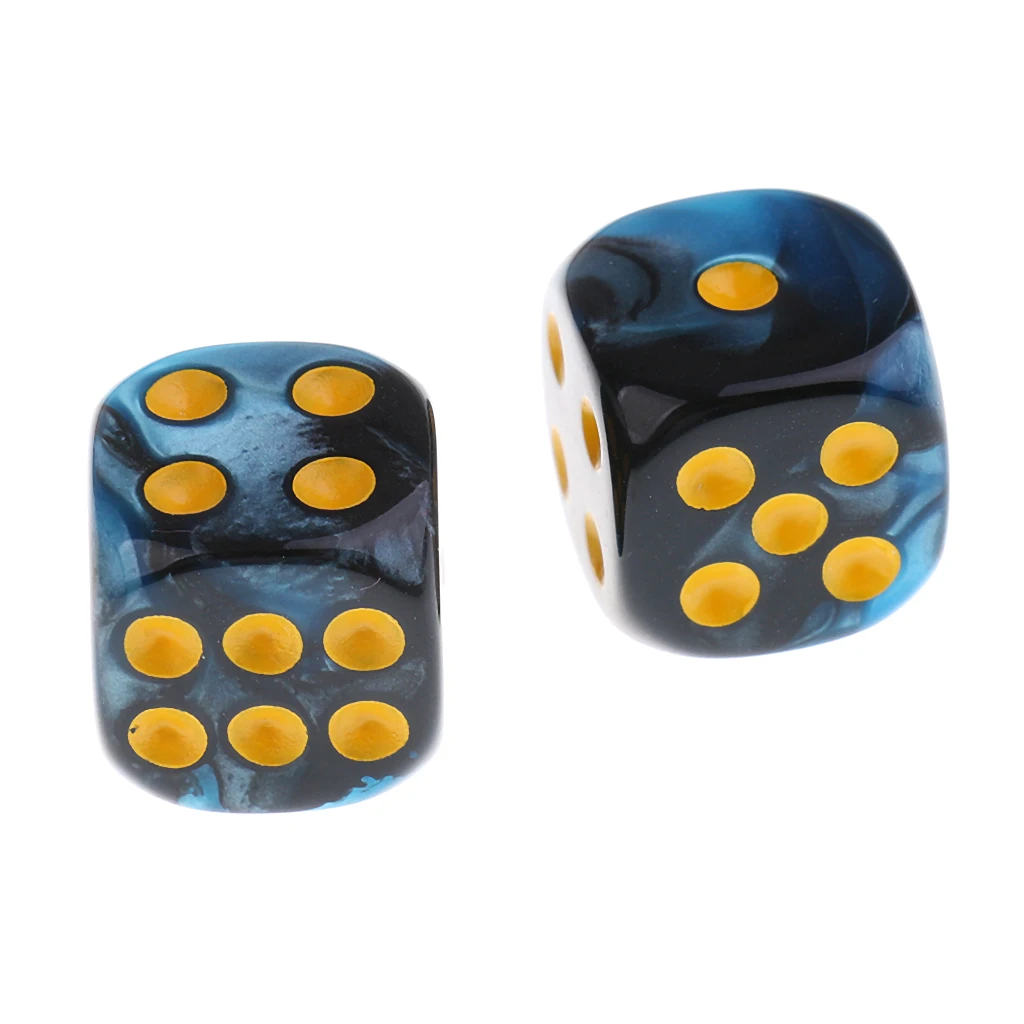 30 Pieces Acrylic 6-sided Spot Dice D6 w/ Iron Box for Party Bar Table Board Game