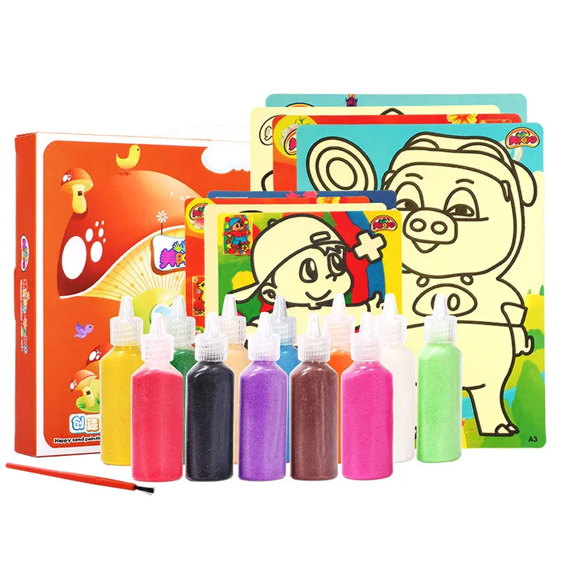 

Sand Painting Children Colored Sand Boys And Girls for Making Handmade DIY Baby Parent And Child Educational Scratch Painting To
