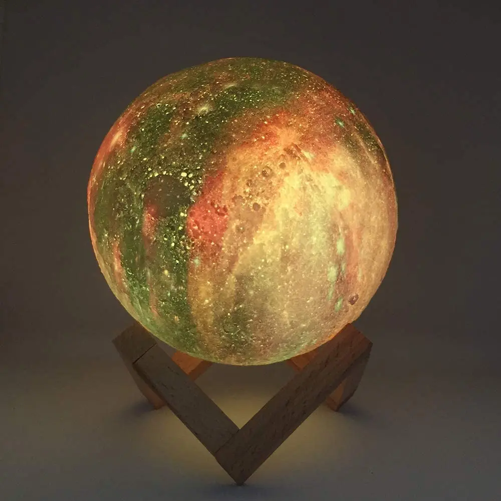 3D печать галактика луна лампа Луна ночник детский 16 цветов Изменение сенсорного