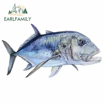 

EARLFAMILY 13cm x 7cm for Giant Trevally Fish Waterproof Decal Scratch-proof Car Sticker DIY Occlusion Scratch Custom Printing
