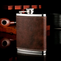 Russian 304 Stainless Steel Small 7oz Outdoor Portable Travel Men's Creative High-end Flat Jug