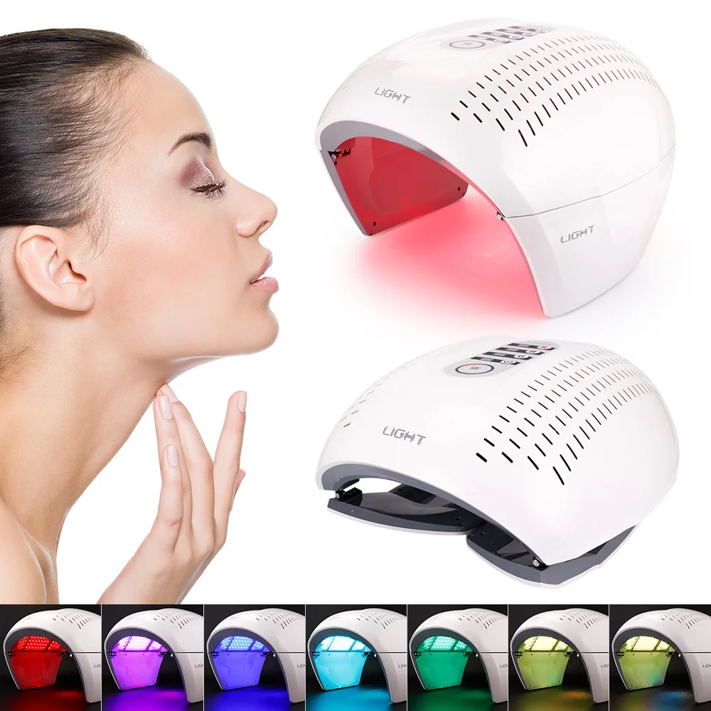 US $100.22 Beauty PDT Facial Mask  7 Colors Photon LED Light Face Therapy With Neck Skin Rejuvenation Anti Acne Wrinkle Beauty Treatment