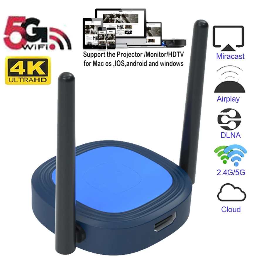 4K 1080P 5G Wifi Display Mirascreen HDMI miracast Airplay DLNA Mirror