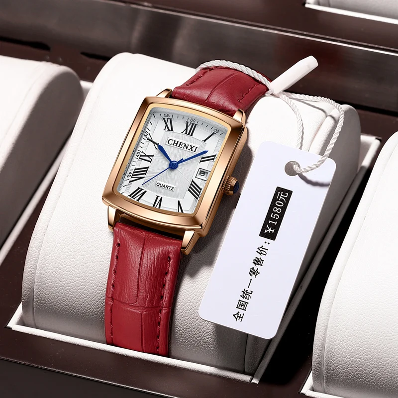 Fashion Women Watches Luxury Genuine Leather Watch Women Wrist Waterproof Quartz Watch
