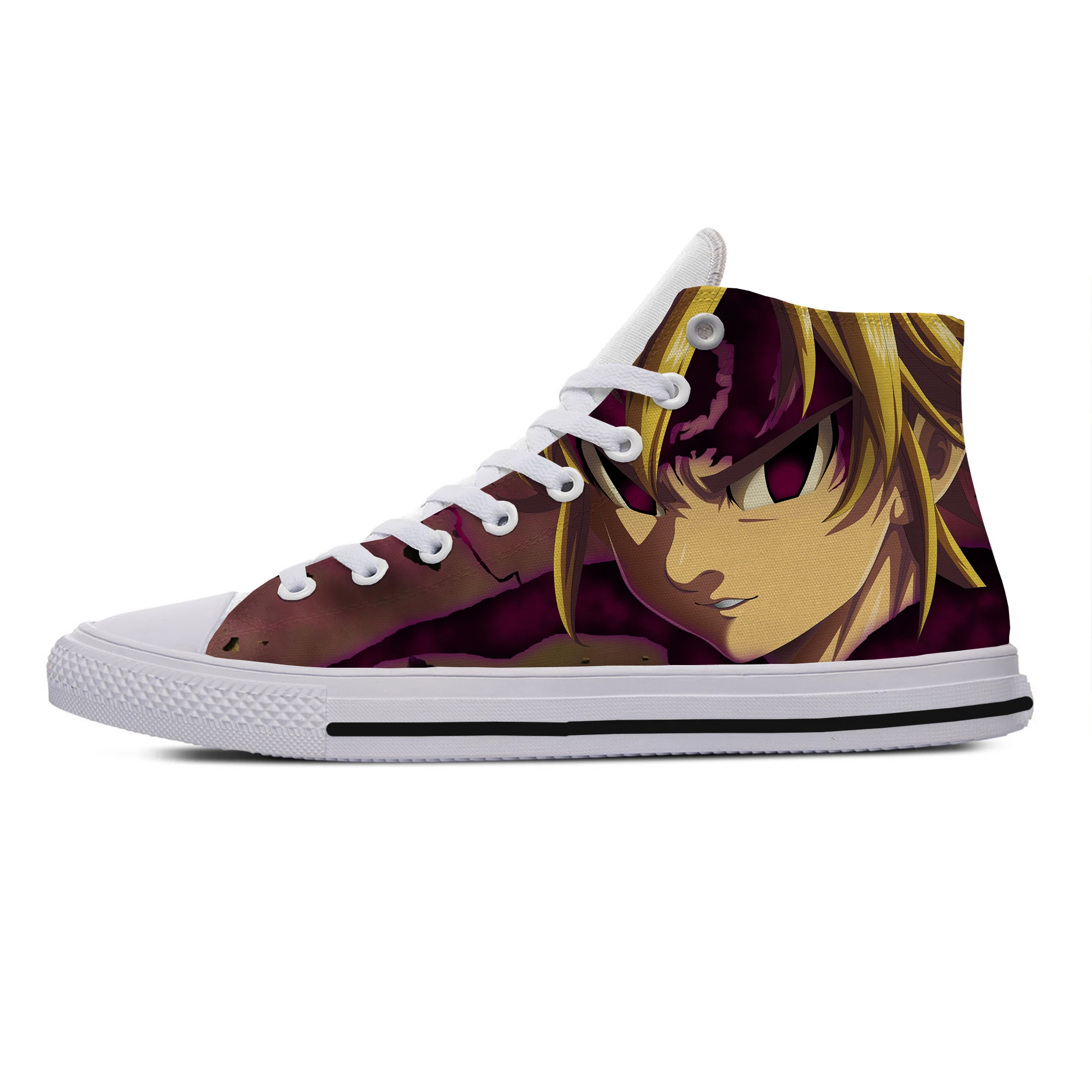 

2019 Hot NEW Anime Nanatsu No Taizai The Seven Deadly Leisure Shoes 3D Print Lightweight Breathable Fashion Top Canvas Shoes