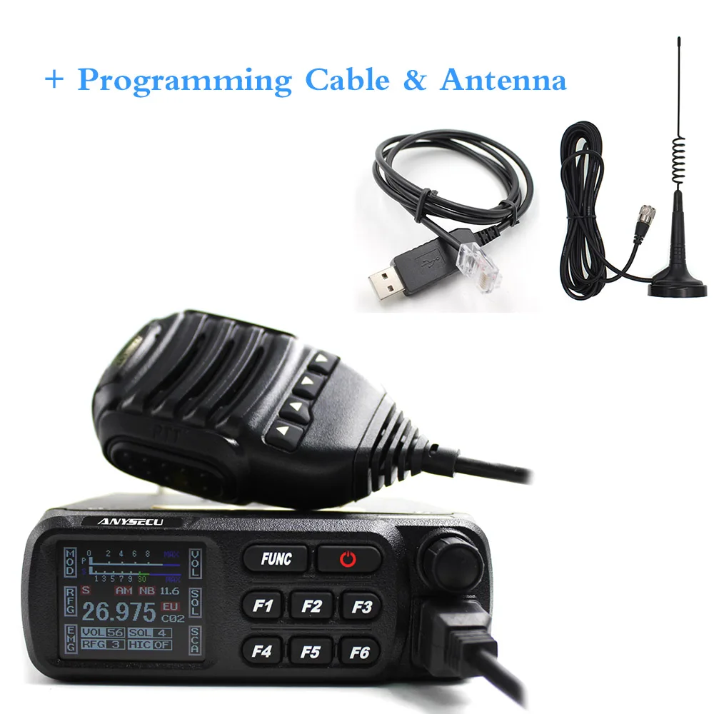 A-CB-27 CB радио 26,965-27,405 mhz AM/FM 12/24 v 4 ватт lcd schermo shotware Citizen Band Multi-Le Norme Мобильная радиостанция CB CB27 - Цвет: add Antenna-USB