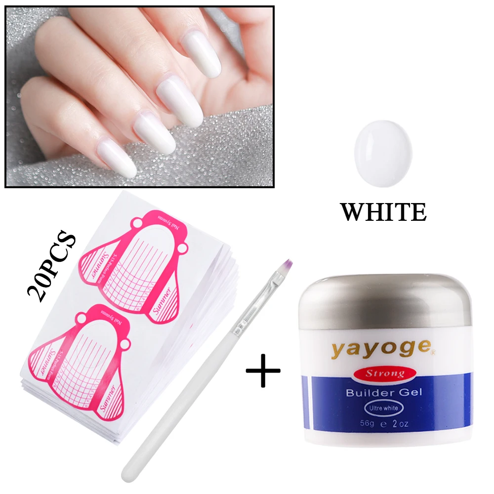 N16-SET04-white YAYOGE набор гелей для наращивания ногтей, 7 цветов, акриловый толстый Гель-лак для ногтей - Цвет: N16-SET04-white