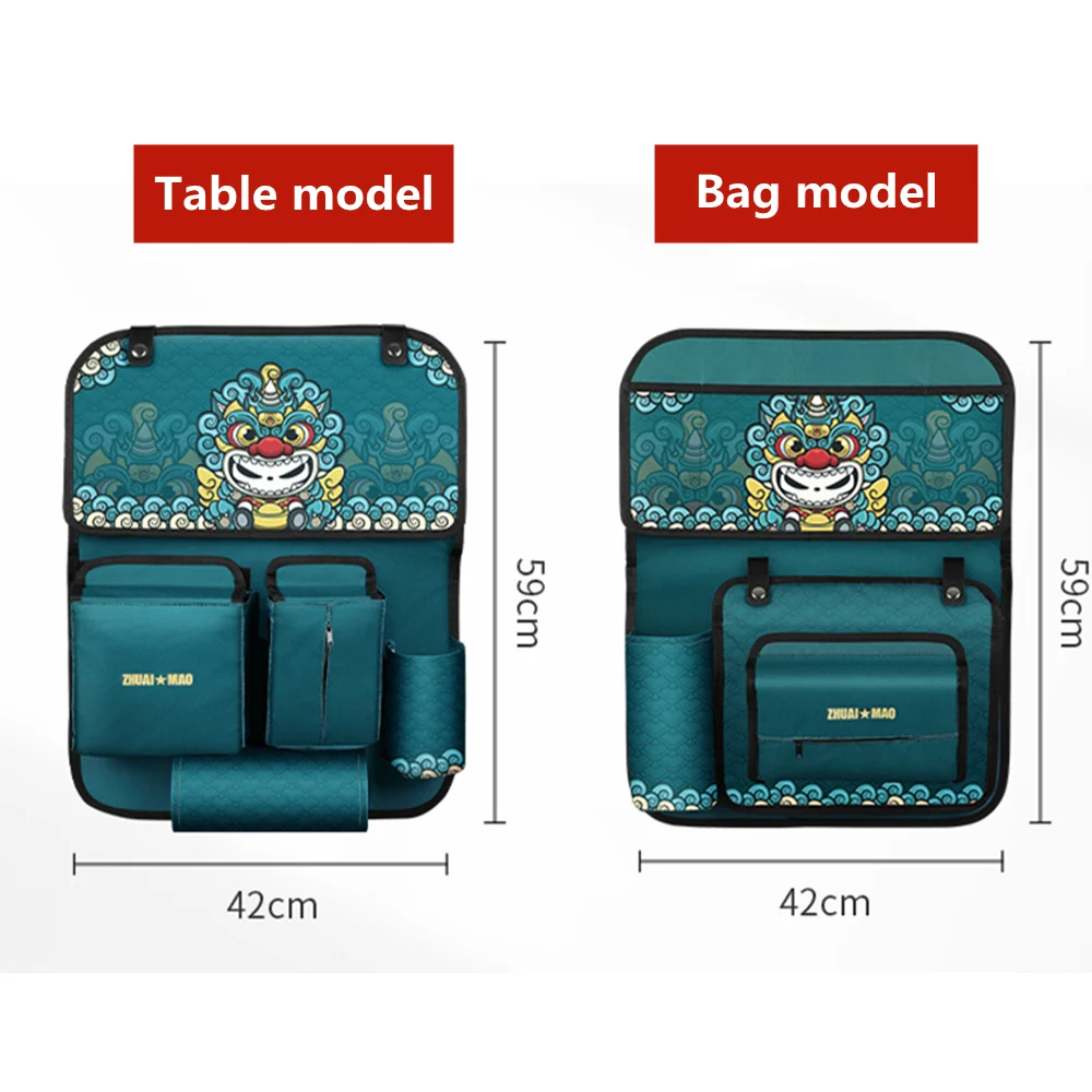 Car Back Seat Storage Bag Auto Back Seat Organizer Bag with Foldable Table  Tablet Holder Tissue Box Car Interior Accessories